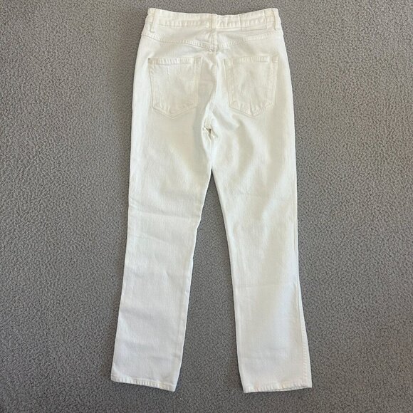 AMO Chloe Crop Jeans In‎ Sea Salt White Denim Organic Cotton - Picture 14 of 16